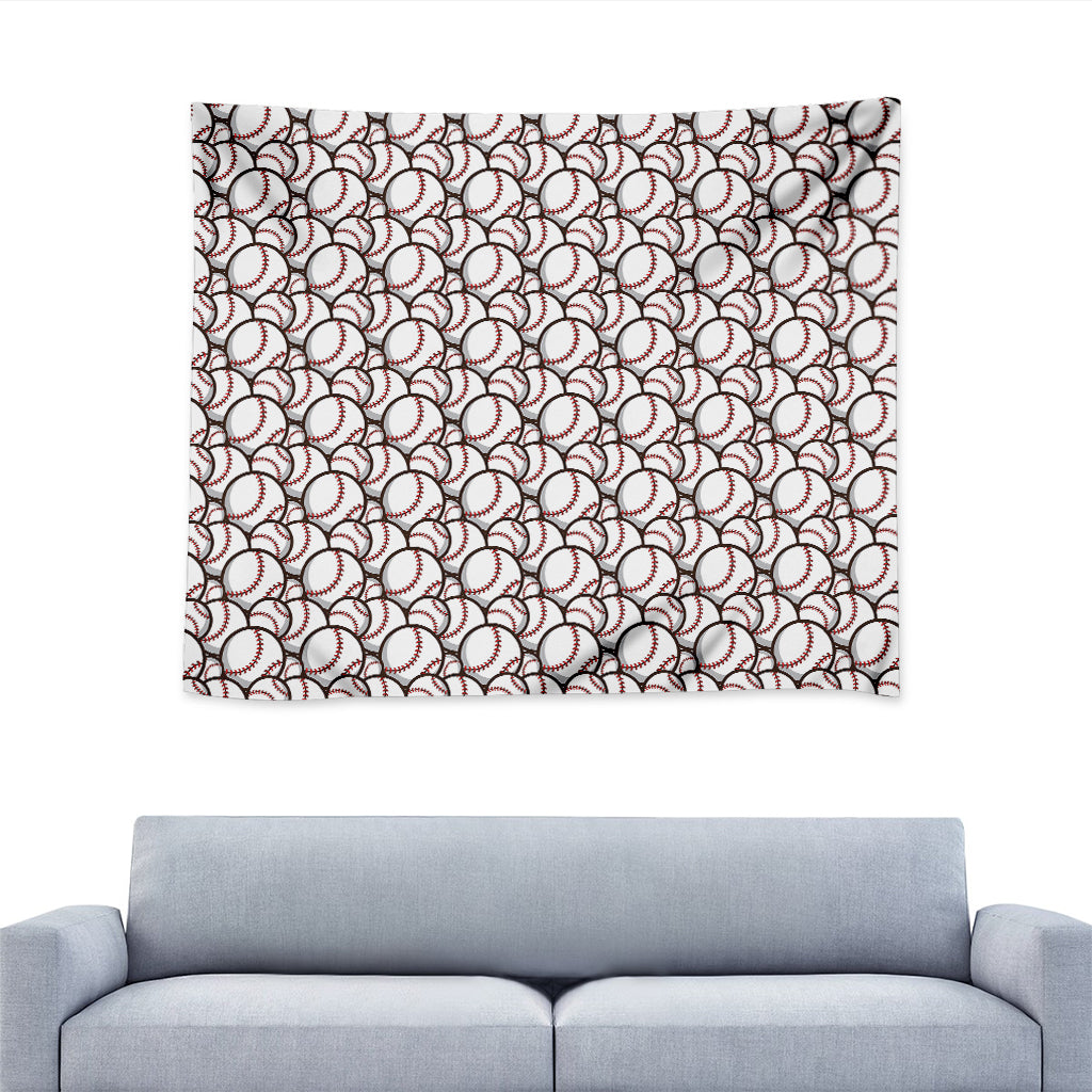 Baseballs Pattern Print Tapestry