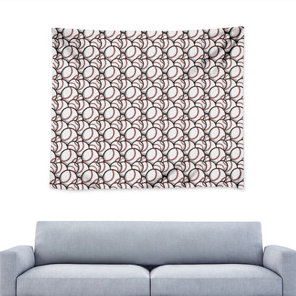 Baseballs Pattern Print Tapestry