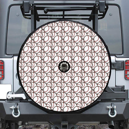 Baseballs Pattern Print Tire Cover With Camera Hole