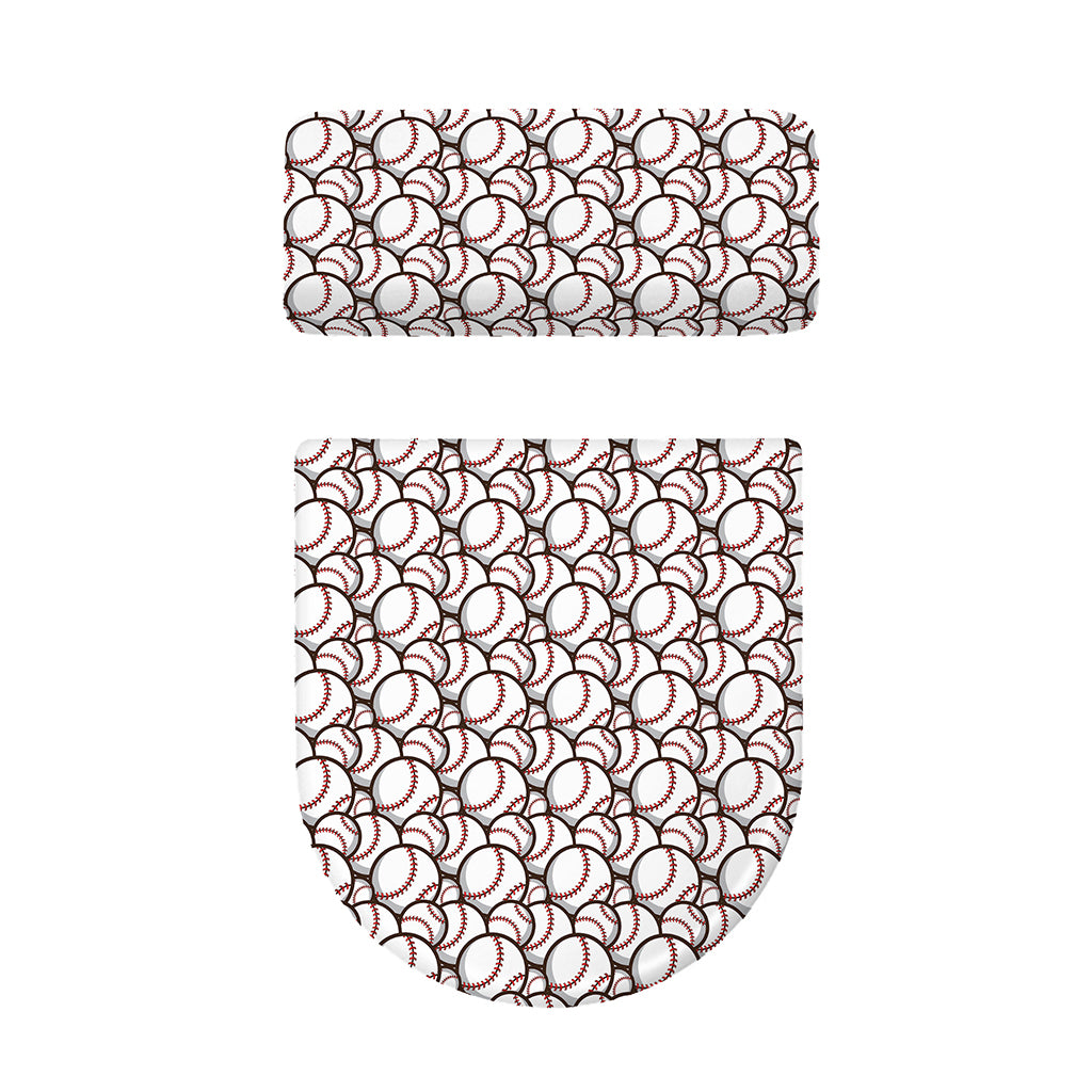 Baseballs Pattern Print Toilet Lid And Tank Cover Set