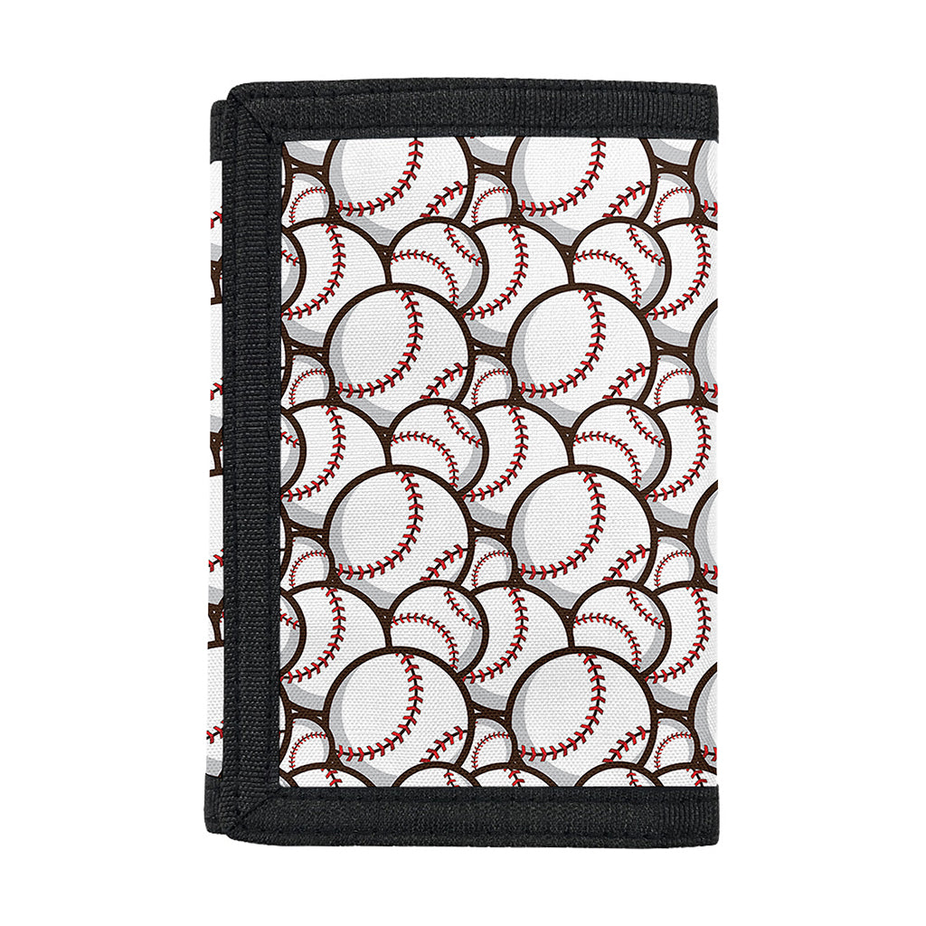 Baseballs Pattern Print Trifold Wallet