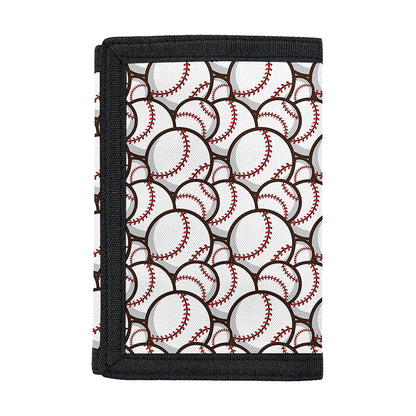 Baseballs Pattern Print Trifold Wallet