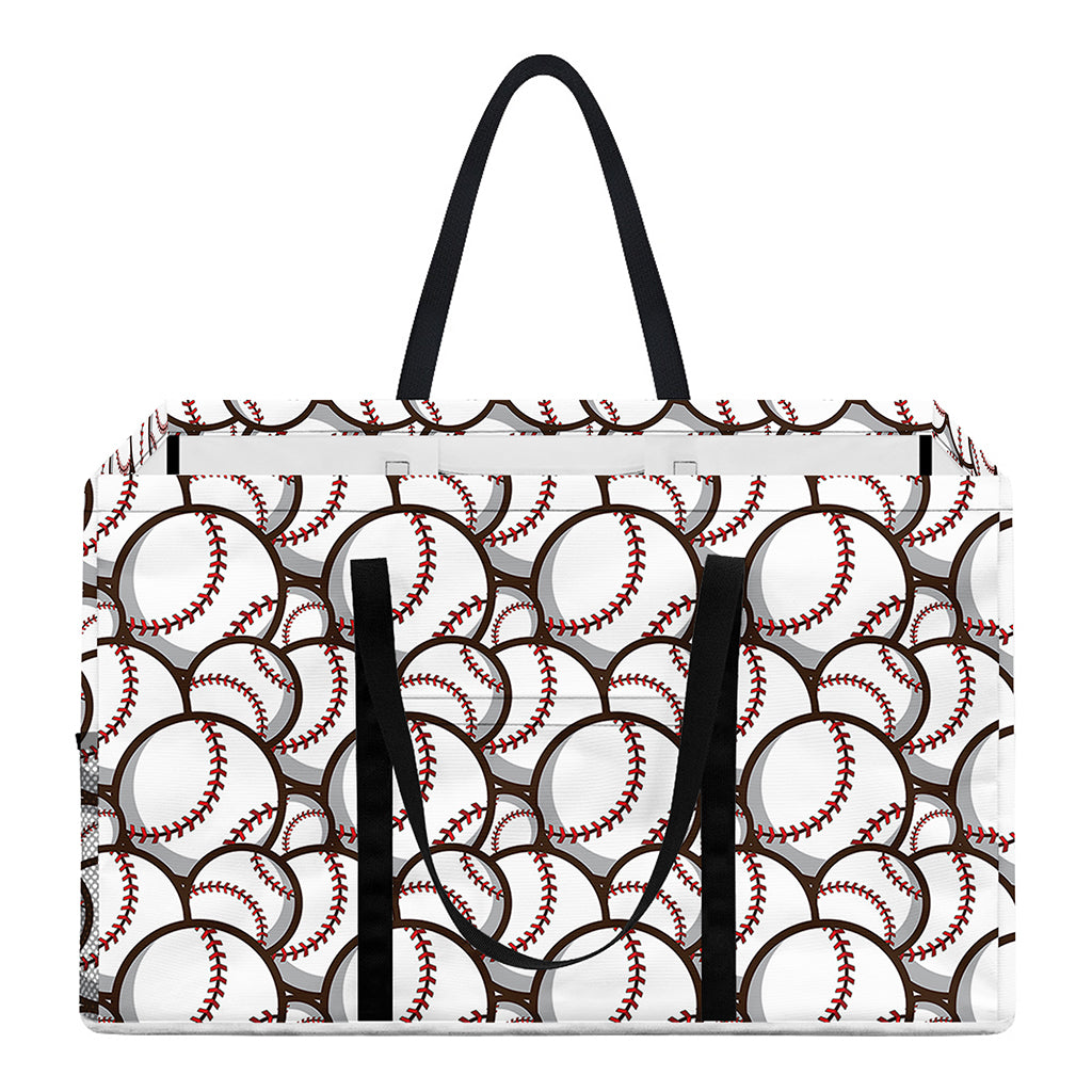 Baseballs Pattern Print Utility Tote Bag