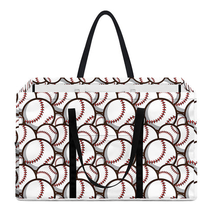 Baseballs Pattern Print Utility Tote Bag