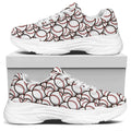 Baseballs Pattern Print White Chunky Shoes