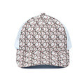 Baseballs Pattern Print White Mesh Trucker Hat