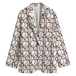 Baseballs Pattern Print Women's Blazer