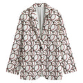 Baseballs Pattern Print Women's Cotton Blazer