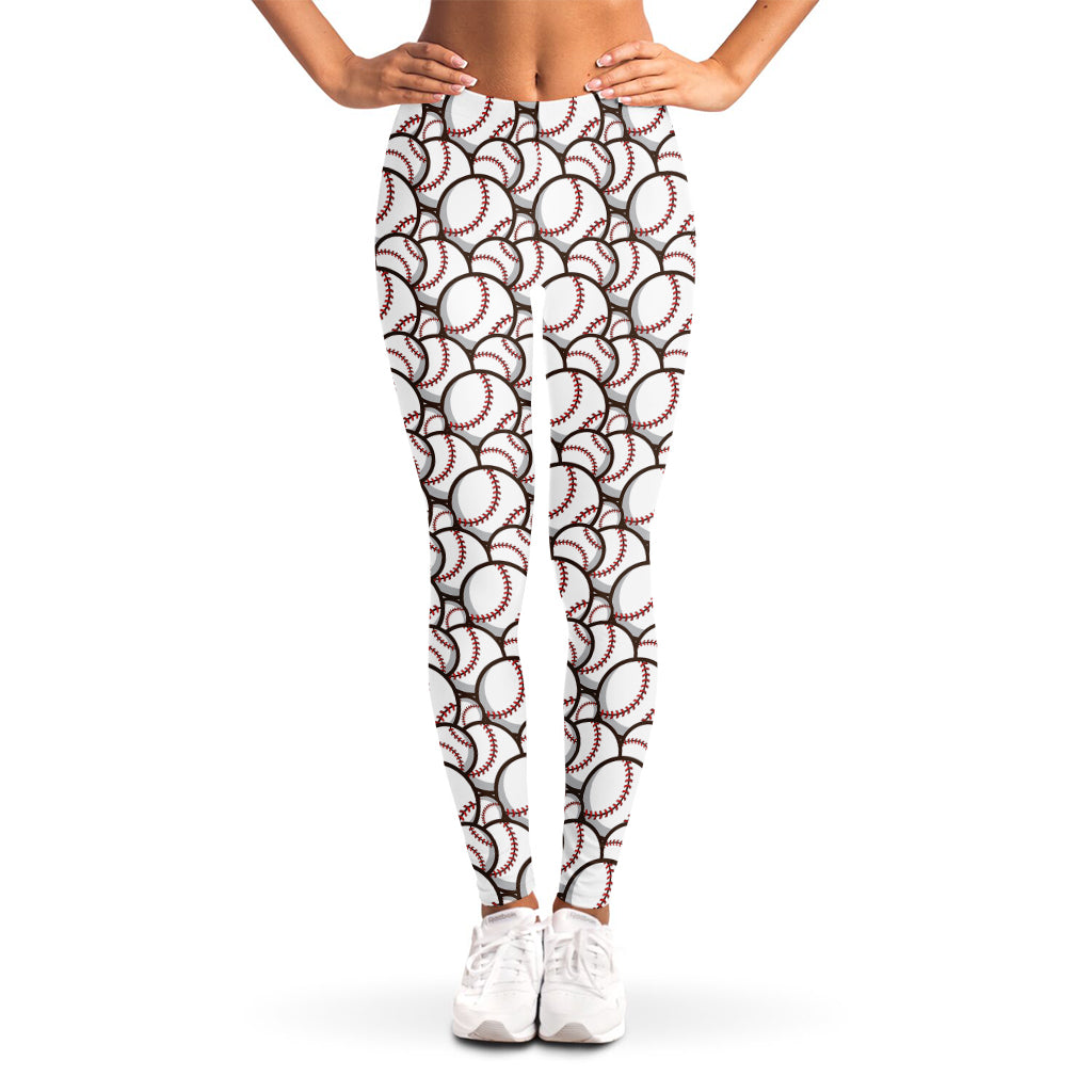 Baseballs Pattern Print Women's Leggings