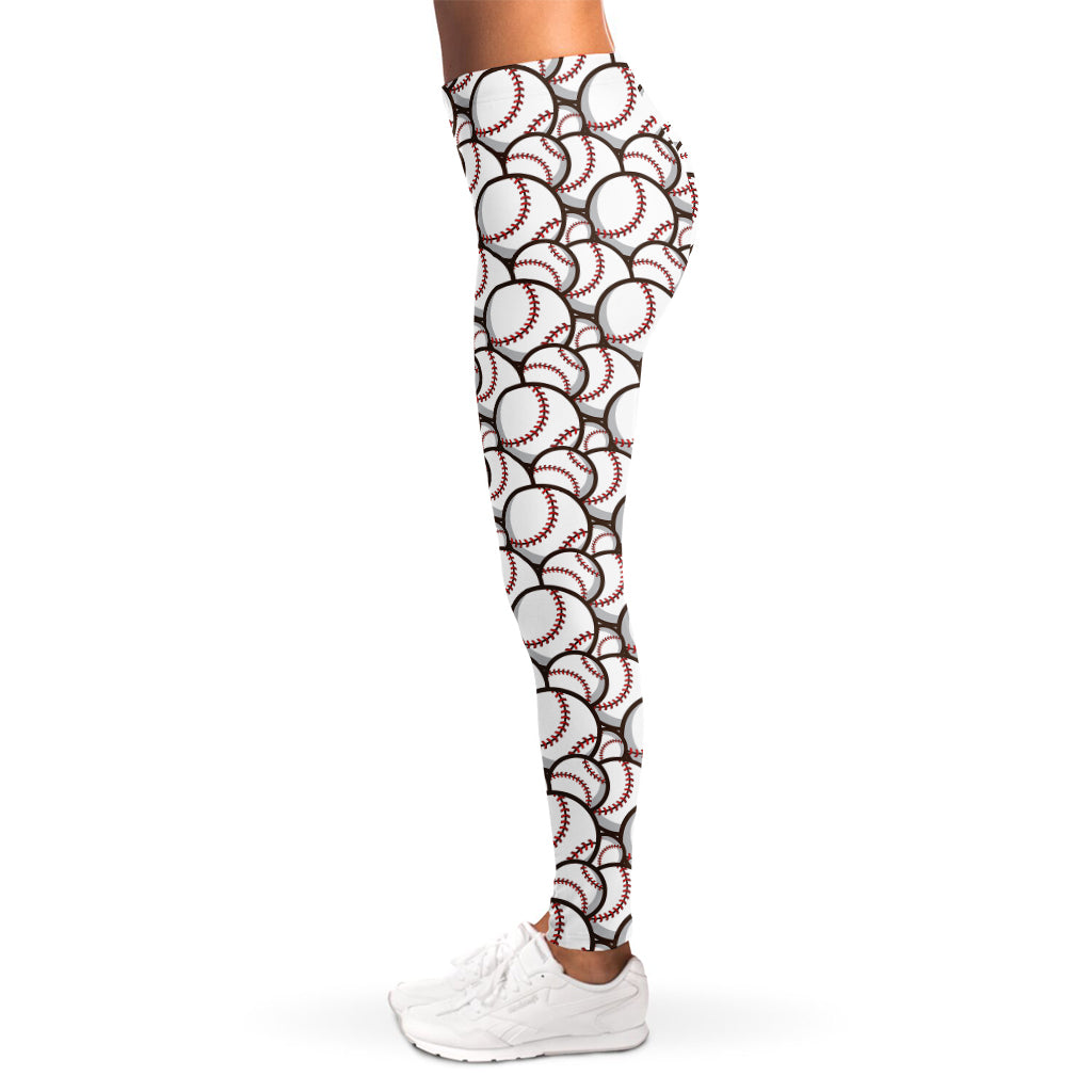 Baseballs Pattern Print Women's Leggings