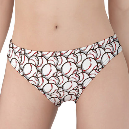 Baseballs Pattern Print Women's Panties