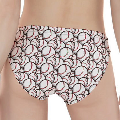 Baseballs Pattern Print Women's Panties
