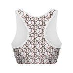 Baseballs Pattern Print Women's Sports Bra