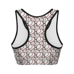 Baseballs Pattern Print Women's Sports Bra