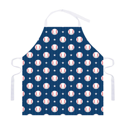 Baseballs Star Pattern Print Adjustable Apron