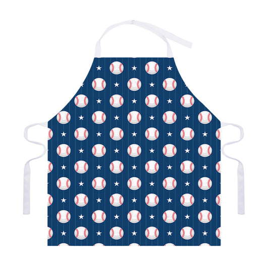 Baseballs Star Pattern Print Adjustable Apron