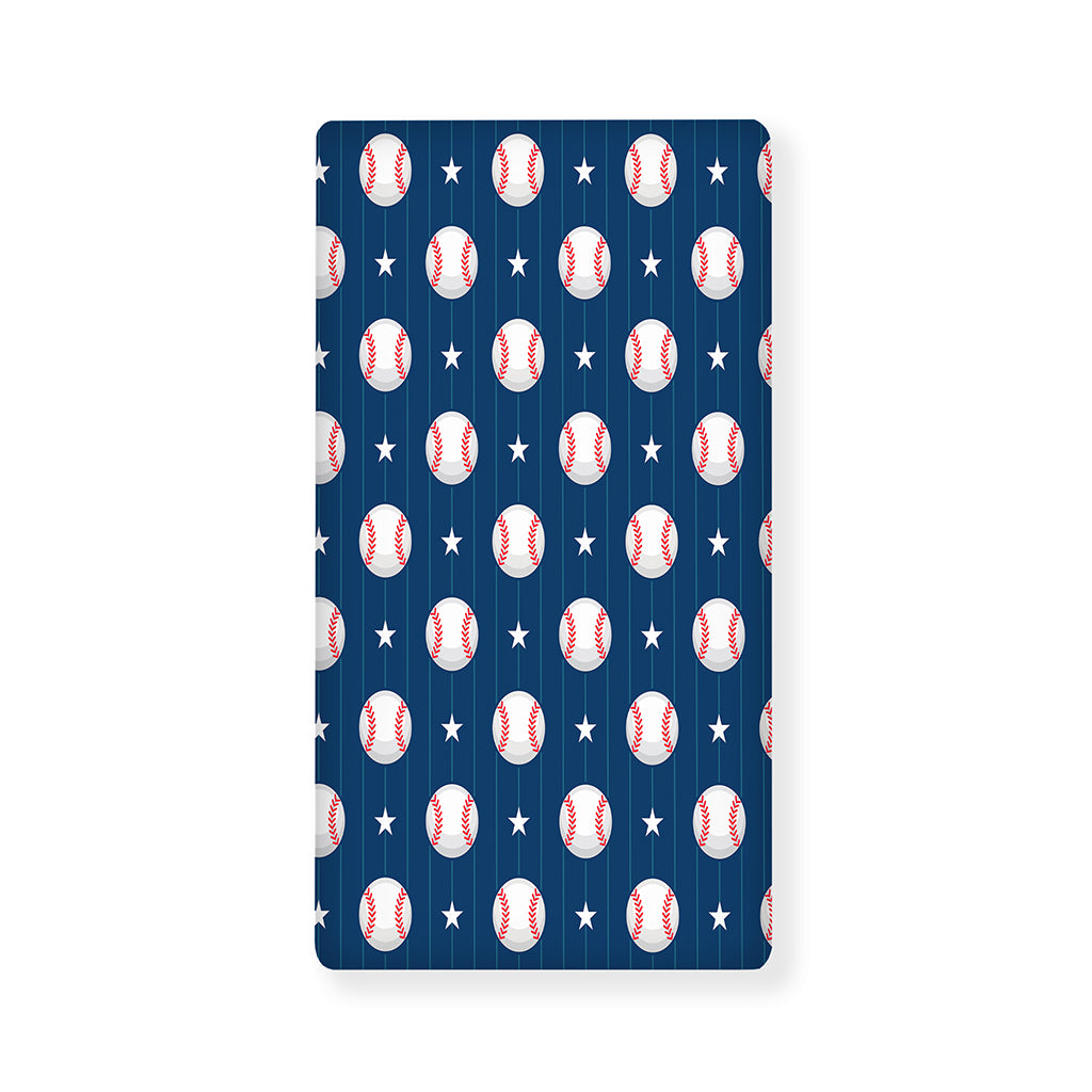 Baseballs Star Pattern Print Baby Crib Sheet