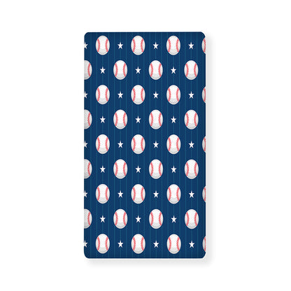 Baseballs Star Pattern Print Baby Crib Sheet