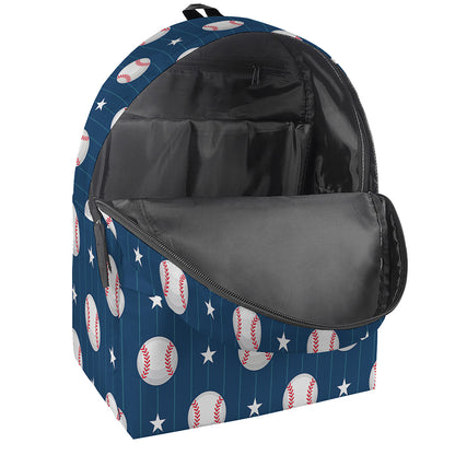 Baseballs Star Pattern Print Backpack