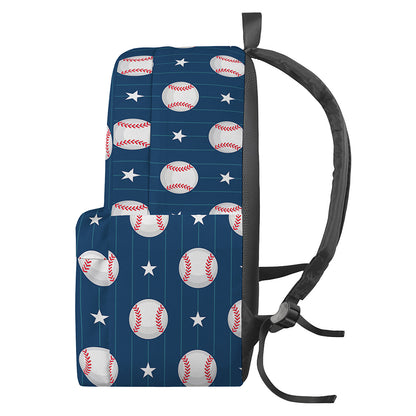 Baseballs Star Pattern Print Backpack