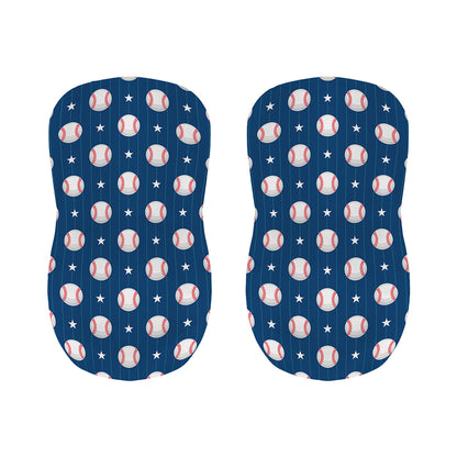 Baseballs Star Pattern Print Bar Stool Covers