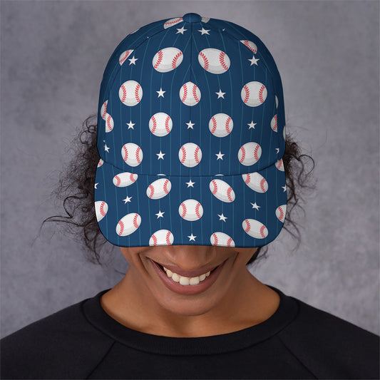 Baseballs Star Pattern Print Baseball Cap