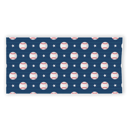 Baseballs Star Pattern Print Beach Towel