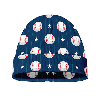 Baseballs Star Pattern Print Beanie