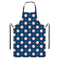 Baseballs Star Pattern Print Bib Apron With Pocket
