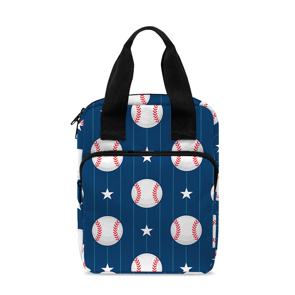 Baseballs Star Pattern Print Bible Tote Bag