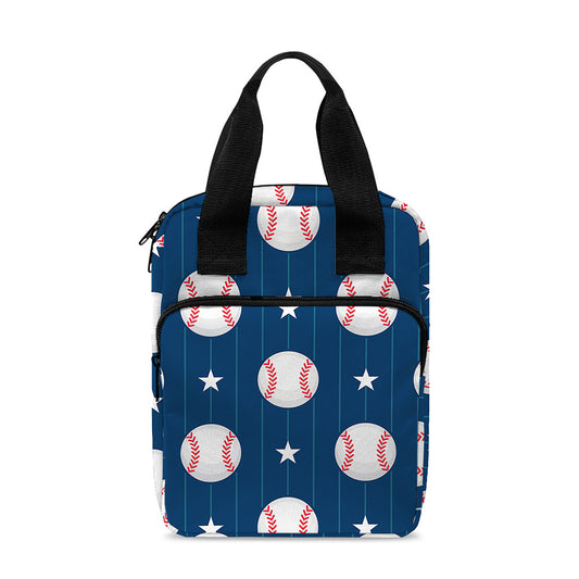 Baseballs Star Pattern Print Bible Tote Bag