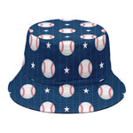 Baseballs Star Pattern Print Bucket Hat