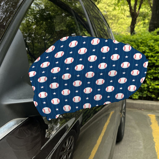 Baseballs Star Pattern Print Car Side Mirror Covers