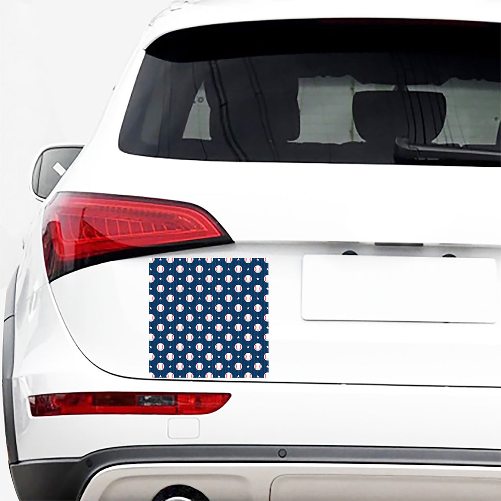 Baseballs Star Pattern Print Car Sticker