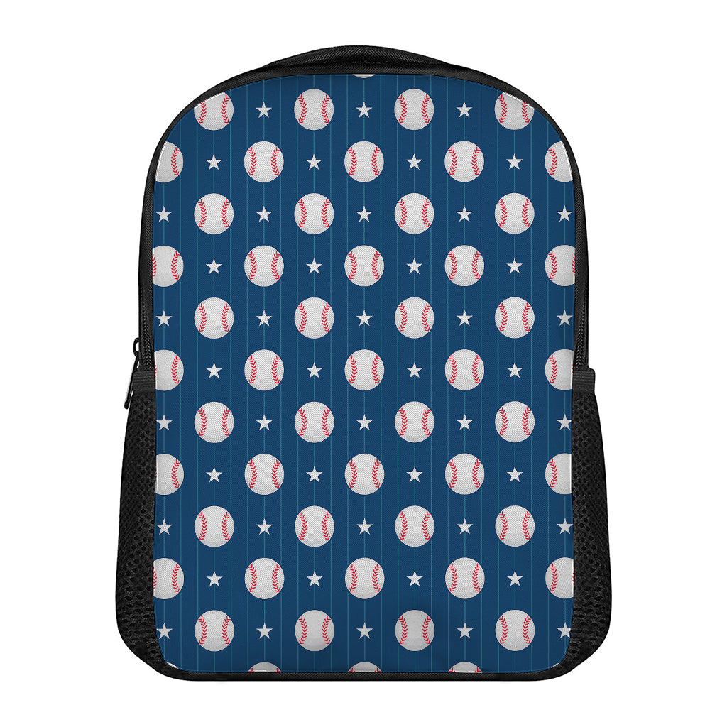 Baseballs Star Pattern Print Casual Backpack