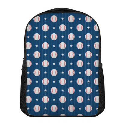 Baseballs Star Pattern Print Casual Backpack