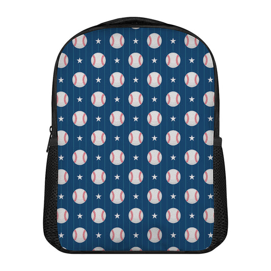 Baseballs Star Pattern Print Casual Backpack