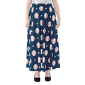 Baseballs Star Pattern Print Chiffon Maxi Skirt