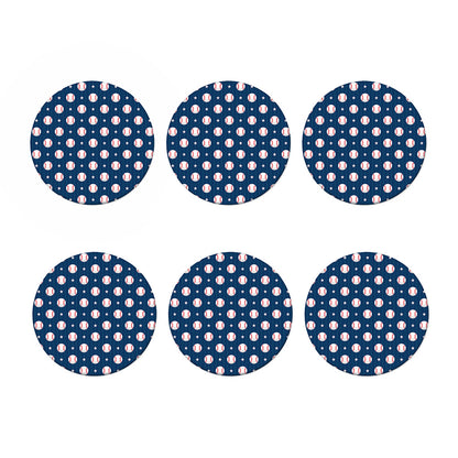 Baseballs Star Pattern Print Coaster Set