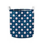 Baseballs Star Pattern Print Collapsible Laundry Basket