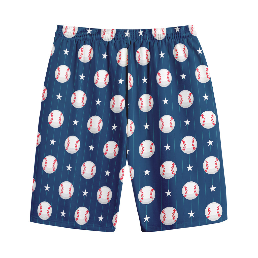 Baseballs Star Pattern Print Cotton Shorts