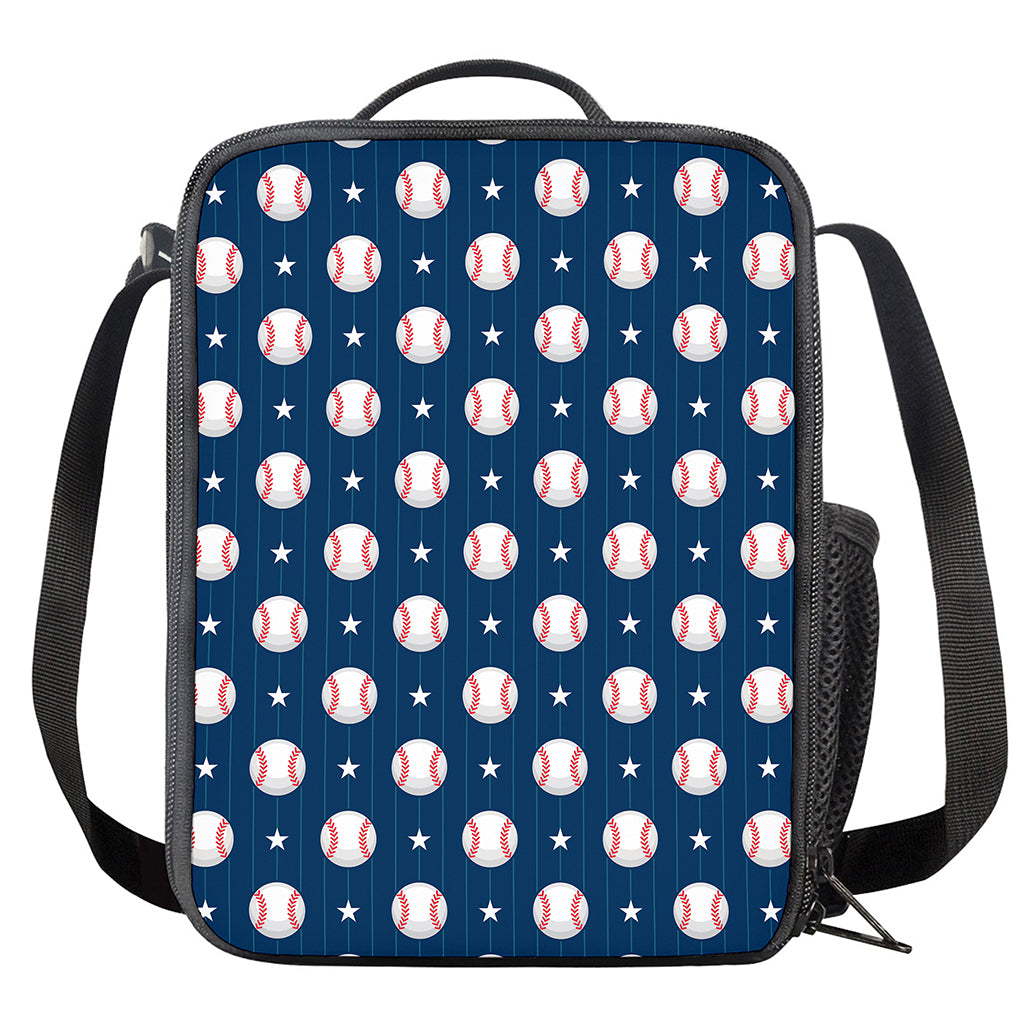 Baseballs Star Pattern Print Crossbody Lunch Bag