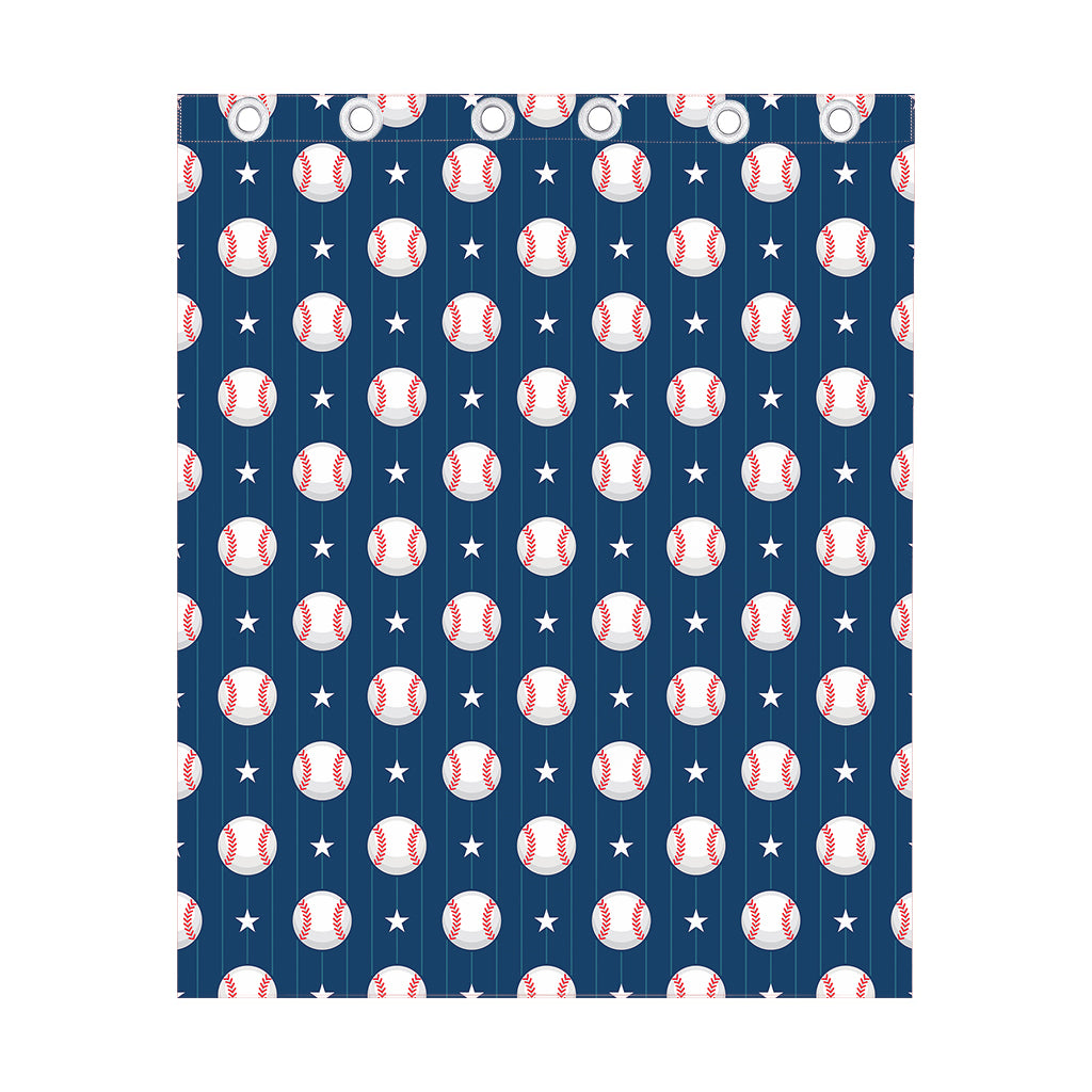 Baseballs Star Pattern Print Curtain