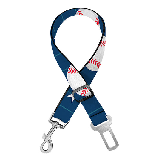 Baseballs Star Pattern Print Dog Seat Belt