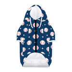 Baseballs Star Pattern Print Dog Zip Up Hoodie