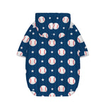 Baseballs Star Pattern Print Dog Zip Up Hoodie