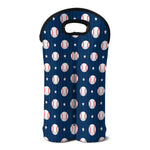 Baseballs Star Pattern Print Double Neoprene Wine Tote