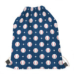 Baseballs Star Pattern Print Drawstring Bag
