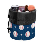 Baseballs Star Pattern Print Drawstring Makeup Bag