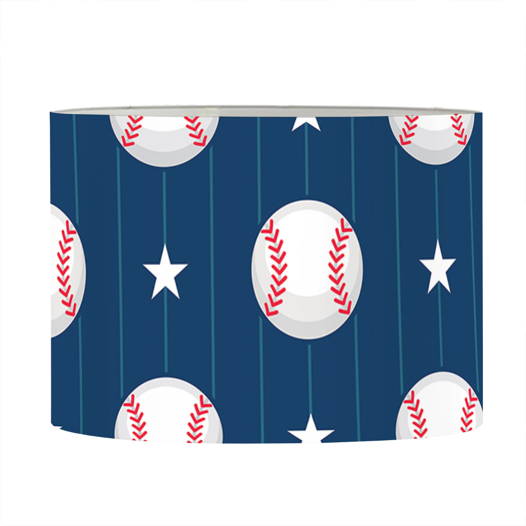 Baseballs Star Pattern Print Drum Lamp Shade